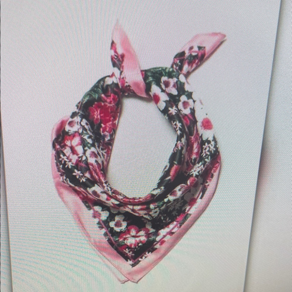 Chic Floral Pink and Black Scarf
